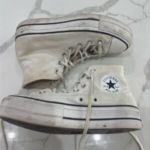 Converse White Platform High-Top Sneakers